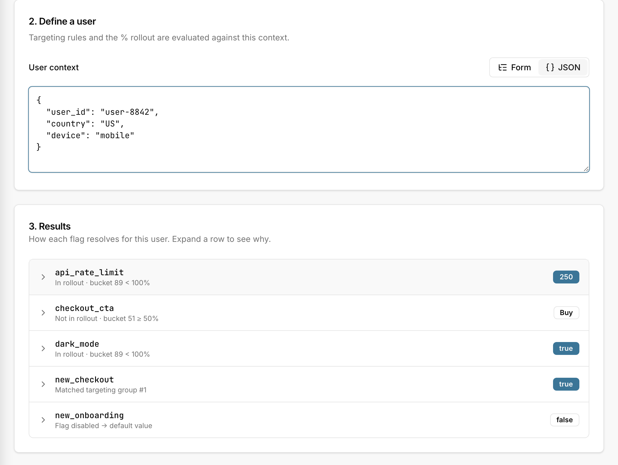Playground — an evaluation trace